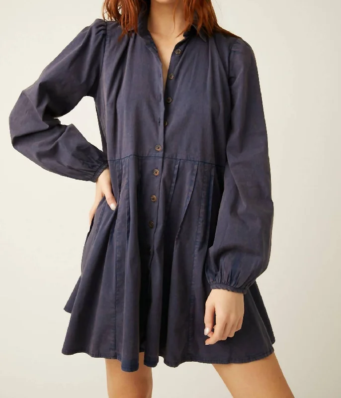 Romantic Flair Marvelous Mia Mini Dress In Navy Blue