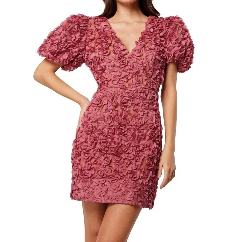 Boho Chic Adoration Mini Dress In Rogue Pink