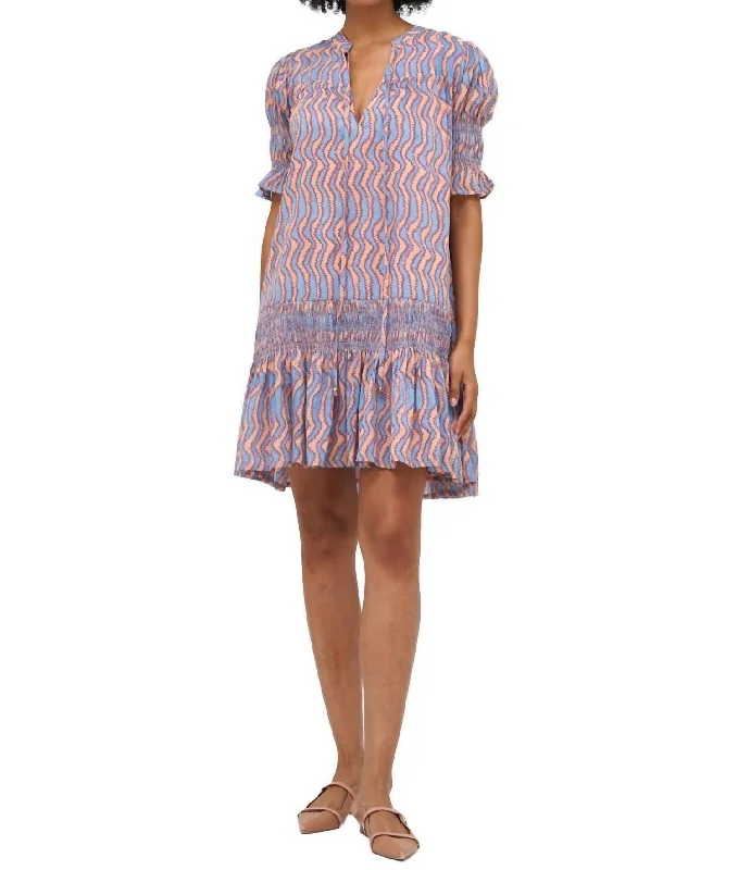 Fashion For Every Occasion Smocked Drop Mini Dress In Sierra Blue