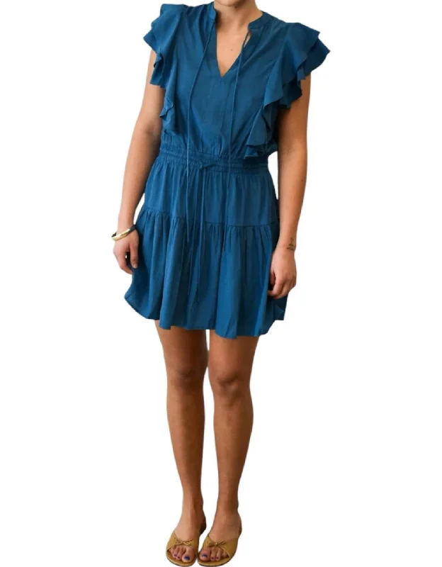 Seasonal Trends Karly Ruffle Mini Dress In Teal