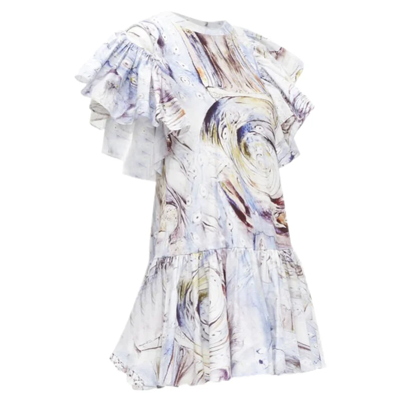 Early Access To Art Deco Styles Sale Alexander McQueen William Blake Dante ruffle frill mini dress