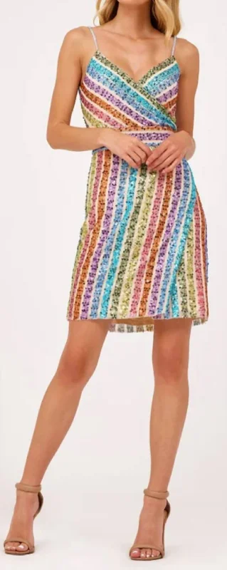 Minimalist Elegant Max Sequin Mini Dress In Multi