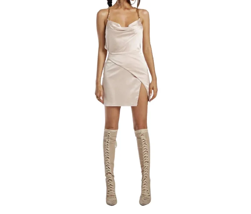 Graceful Cut The Dallas Mini Dress In Champagne