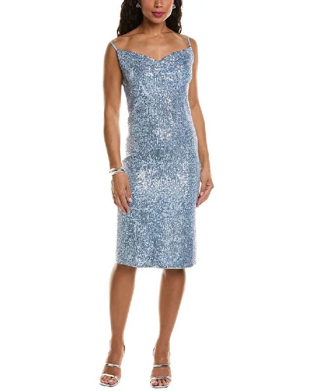 Seasonal Fashion Elie Tahari Cowl Neck Sequin Mini Dress