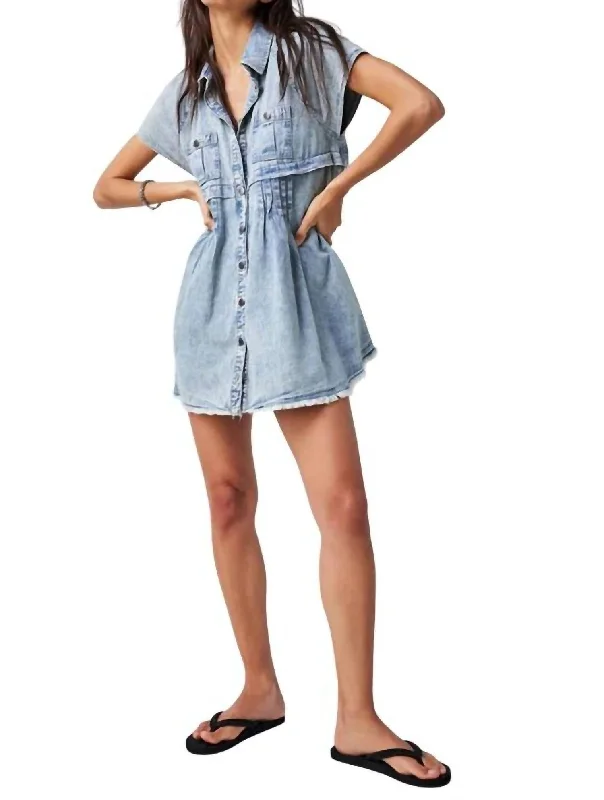 Clearance Event Ronnie Denim Mini Dress In Worn In