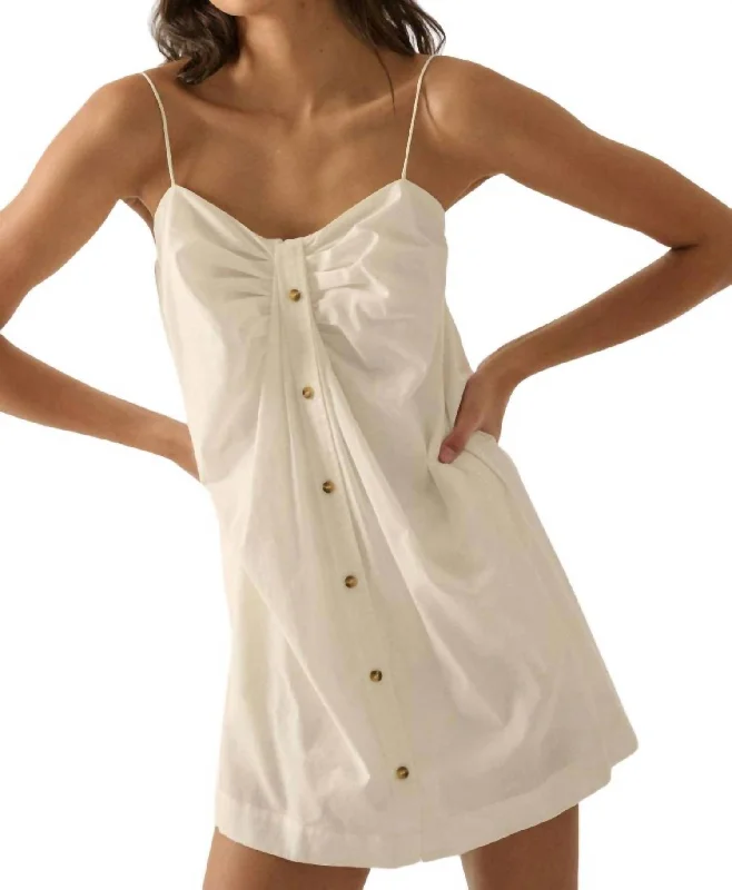 Buy More, Save More Solid Woven Deconstructed Shirt Mini Dress In Cream