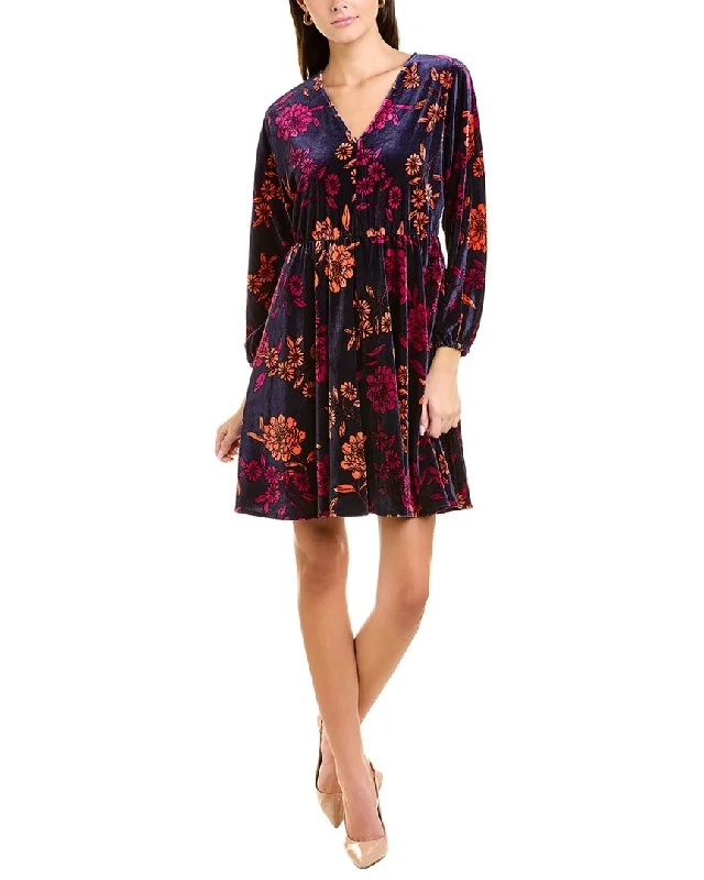 Effortless Grace London Times V-Neck Velvet Mini Dress