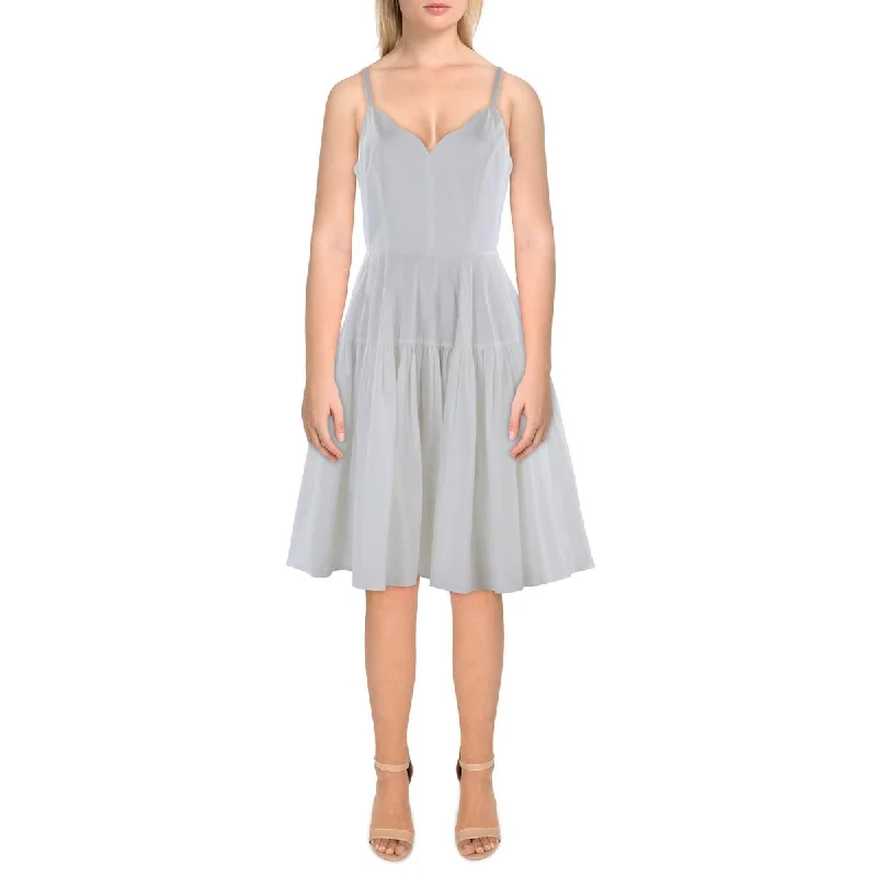 Flowing Silhouette Womens Organic Cotton Tiered Mini Dress