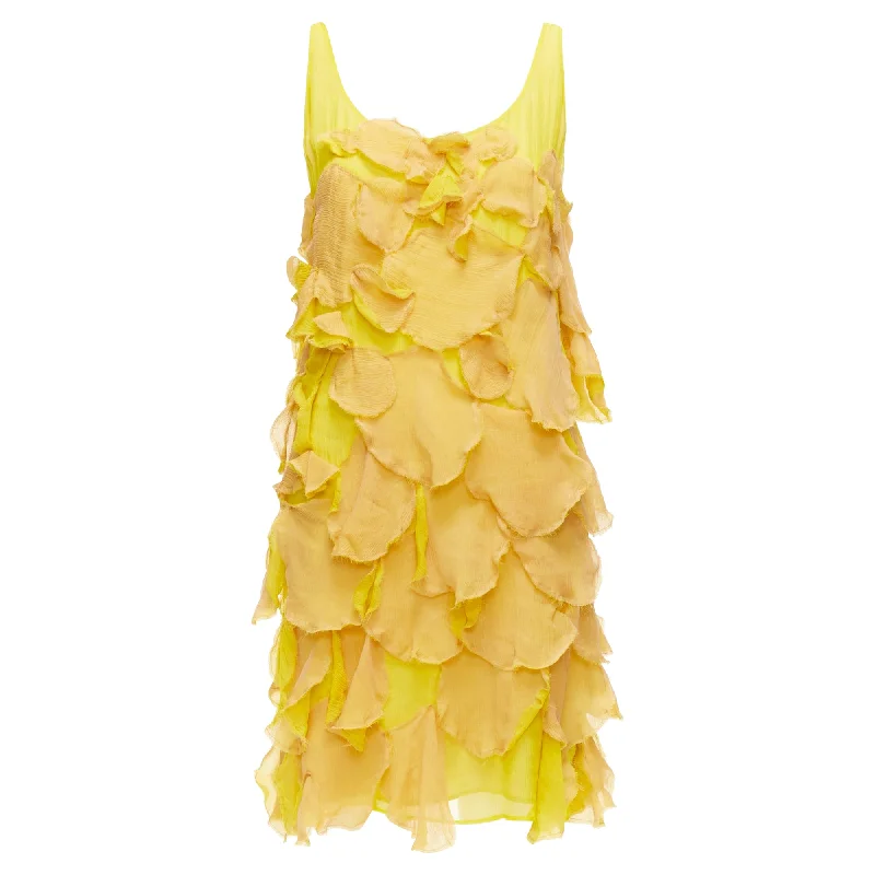 Seasonal Fashion Fendi Silk Overlay Flower Petal Mini Dress