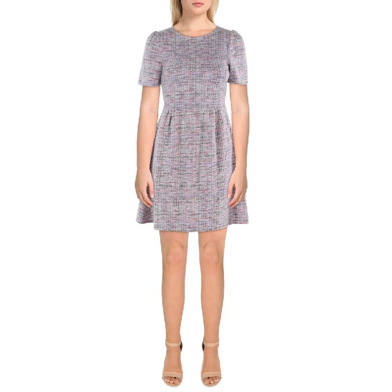 Evening Looks Womens Tweed Sheath Mini Dress