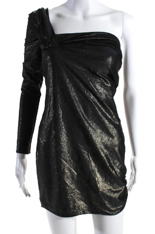 Limited Styles Baja East Womens Contour Mini Dress Gold