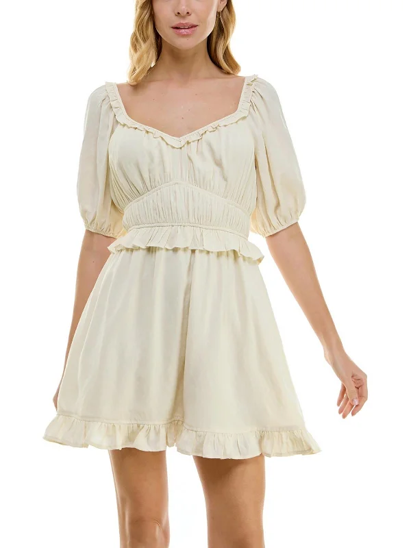 Elevate Your Wardrobe Womens Ruffled Mini Mini Dress