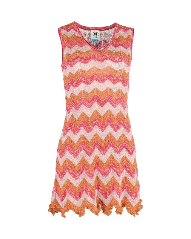 Exclusive Discount Missoni Zig-Zag Knit Mini Dress in Multicolor Cotton Blend