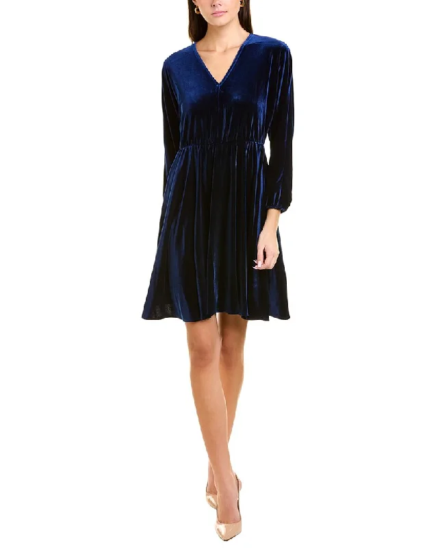 Feminine Allure London Times V-Neck Velvet Mini Dress