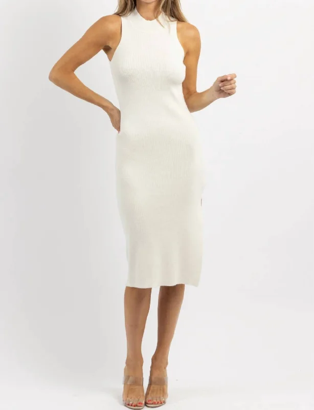 Chic Style Ode To Summer Midi Dress In Ivory