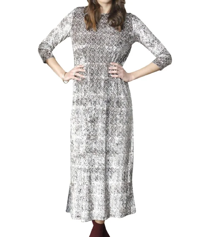 Winter Warm - Up Sale Velour Maxi Dress In Snake