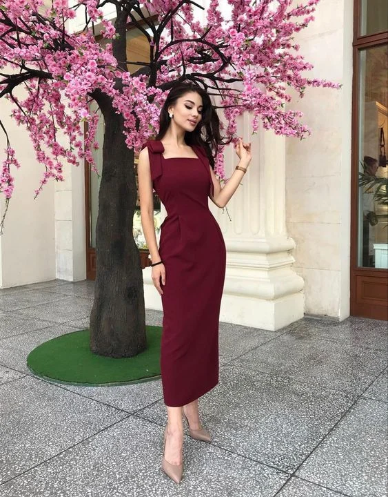 Mother'S Day Special Burgundy Prom Dress, Gorgeous Formal Gown Y5582