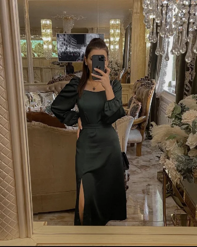 Best-Sellers Modest Black Long Sleeves Prom Dress,Fashion Party Gown Y5560