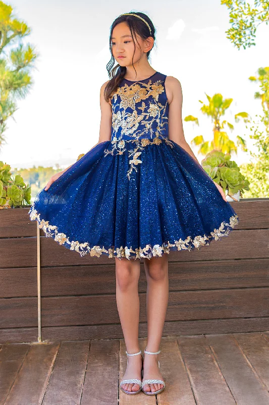 Flash Deals Satin Glittered Tulle Girl Party Dress by Cinderella Couture USA AS5121