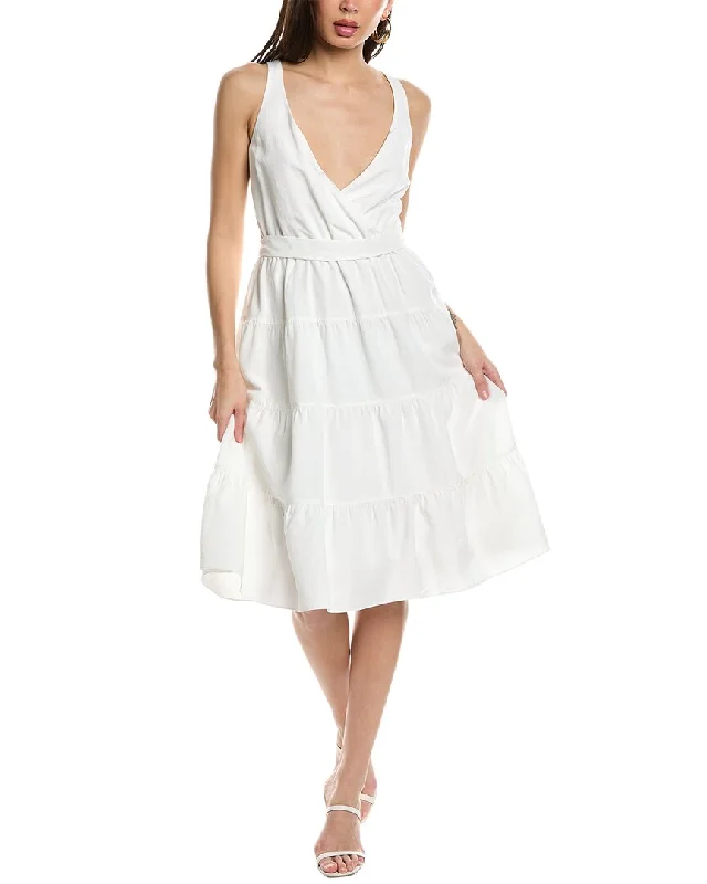 Lighten Up With Nordic Styles Amanda Uprichard Cortland Linen Midi Dress