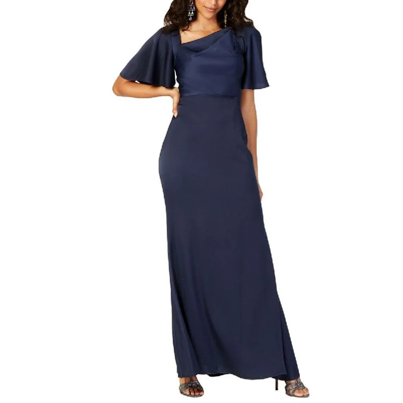 Chic Style 6 - vince camuto navy satin bell sleeve gown