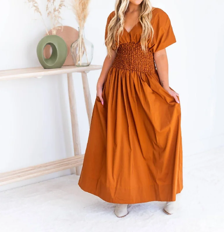 Fashion Deal Count Your Blessings Maxi Dress In Camel