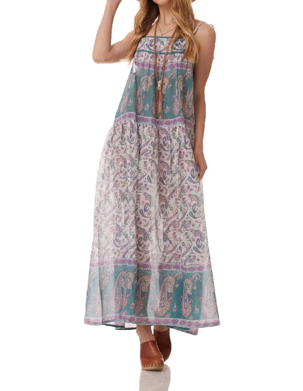 Exclusive Sale Betsy Printed Maxi Dress In Teal