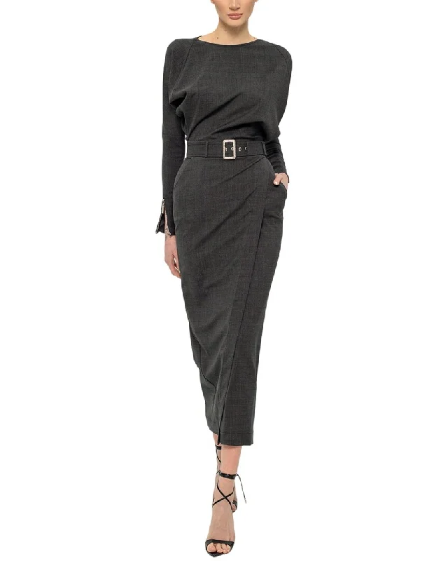 Discounts On Casual Weekend Styles BGL Wool-Blend Midi Dress