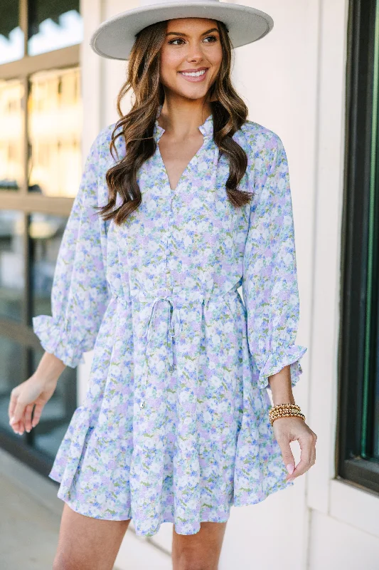 Limited Styles Better Get Going Blue Floral Dress