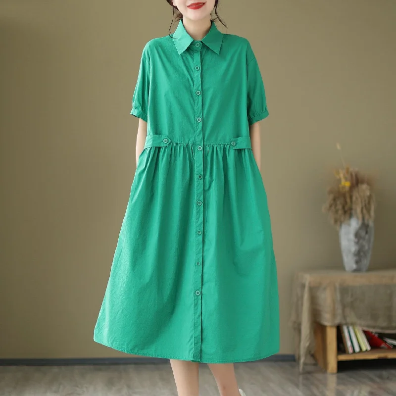 Women Online Clothing Boutiques Summer Casual Solid Loose A-Line Dress
