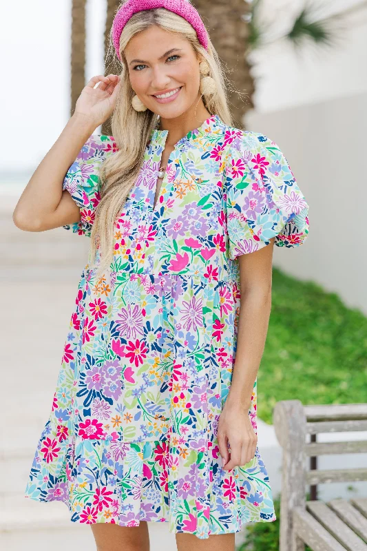 Summer Splash Sale Created Joy Fuchsia Floral Babydoll Dress