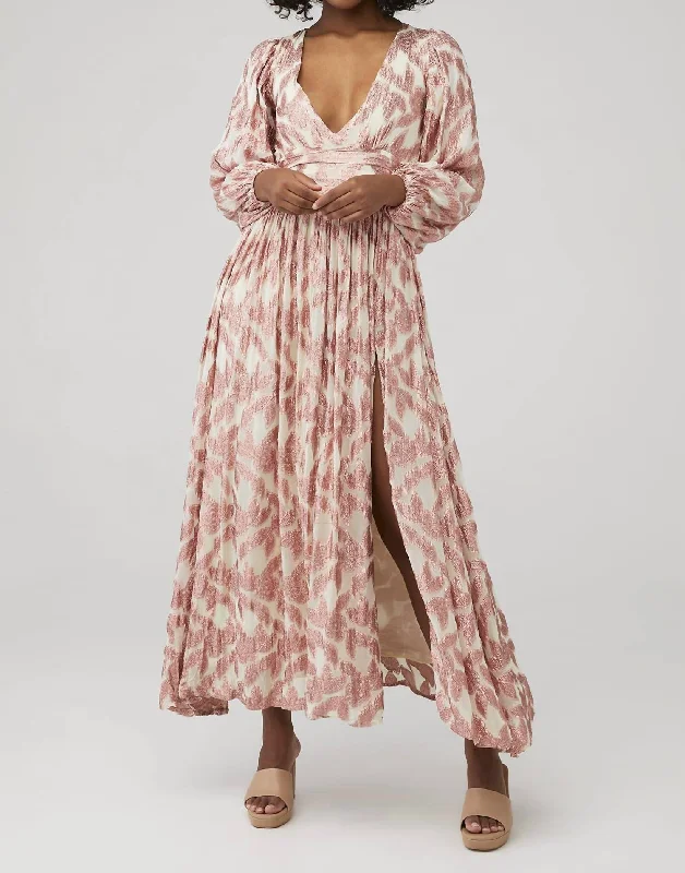 Wardrobe Refresh Rising Star Lapis Maxi Dress In Rose