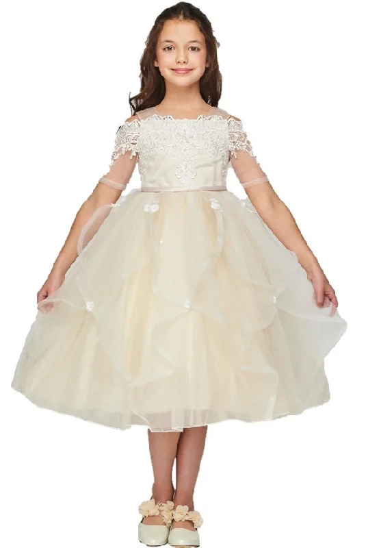 Huge Savings On Parisian Styles Lace Satin Tulle Flower Girl Dress by Cinderella Couture USA AS5091