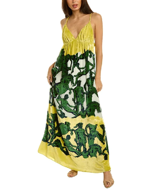 Save On Inspired Styles Ferragamo Silk-Blend Maxi Dress