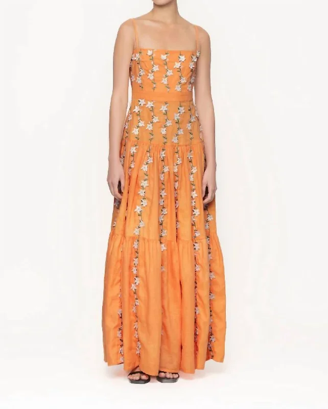 Exclusive Sale Lima Sabanero Dorado Maxi Dress In Orange