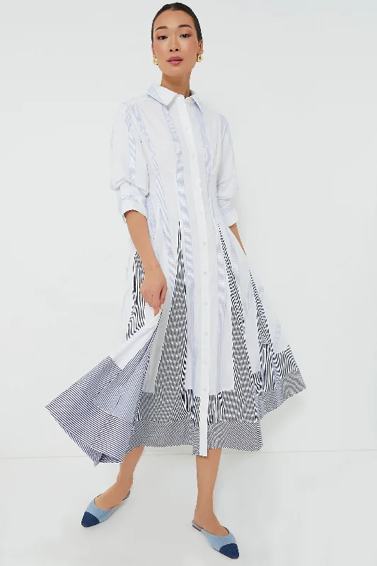 Modern Women's Fashion with Vintage Touches Stripe Multi Jazz Patchwork Dress