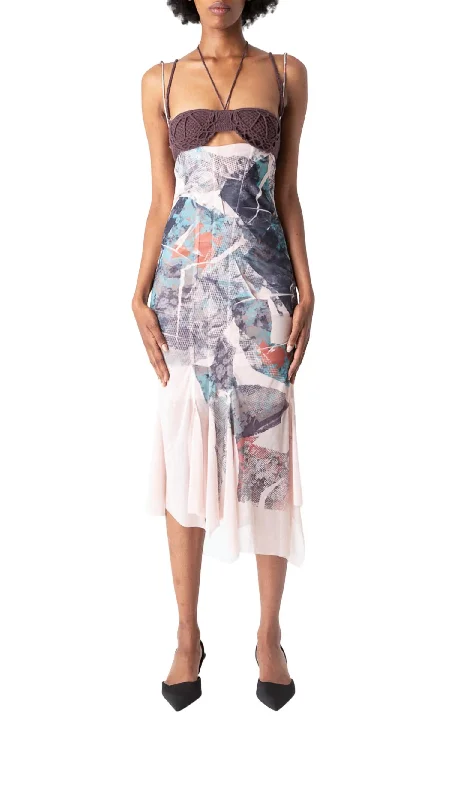 Discounts On Casual Weekend Styles Kerchief Midi Dress In Multi