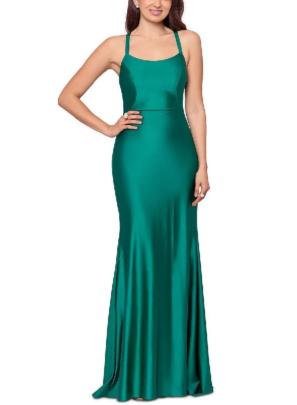 Holiday Sale 2 - xscape green lace up satin mermaid gown