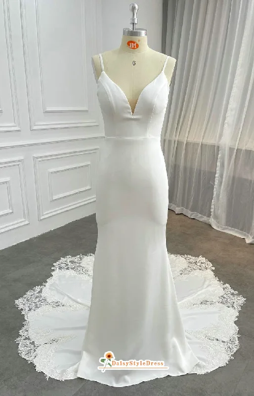 Buy More, Save More Fit and Flare Spaghetti Straps Summer Wedding Dress