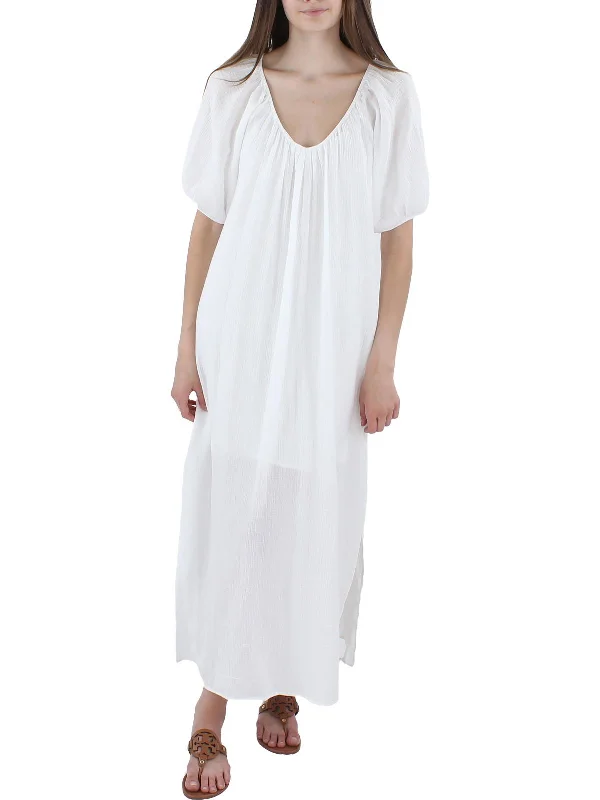 Best-Sellers Womens Gauze Scoop Neck Maxi Dress