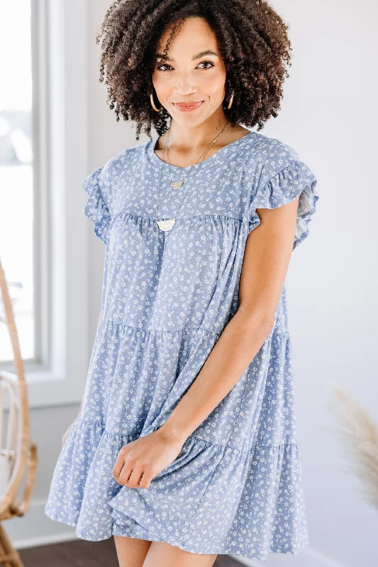 Special Offer Well Wishes Blue Ditsy Floral Dress