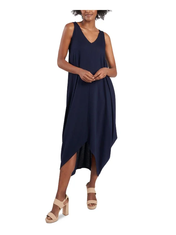 Spring Fashion Womens Handkerchief Hem Sleeveless Maxi Dress