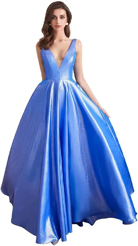 Special Offer 4 - ssb sky blue satin shimmer ball gown