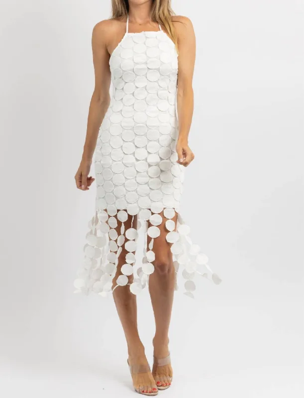 End - Of - Month Blowout Amiah Tiered Midi Dress In White