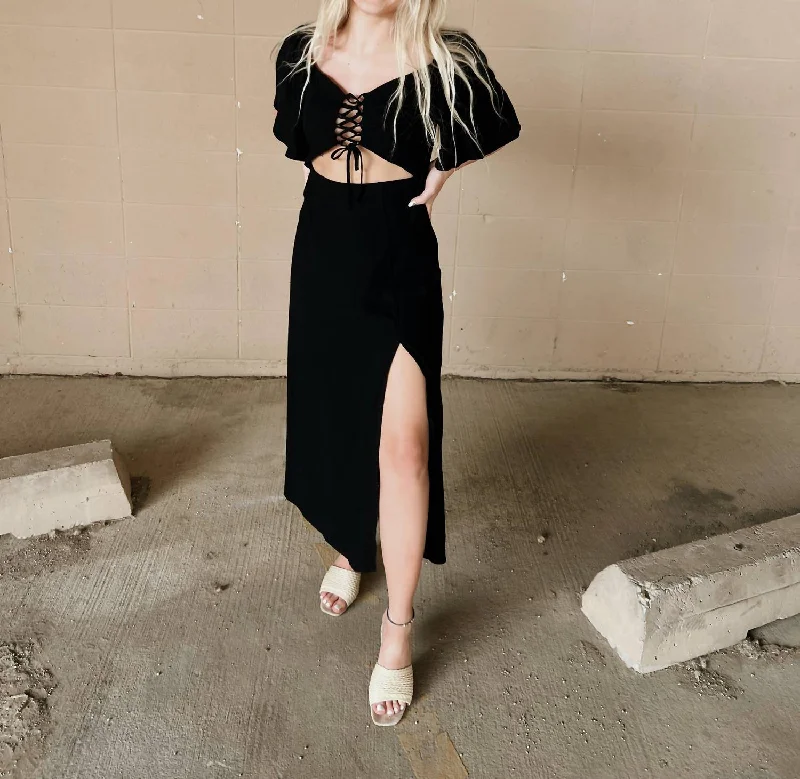 Limited Styles Vibe Check Maxi Dress In Black