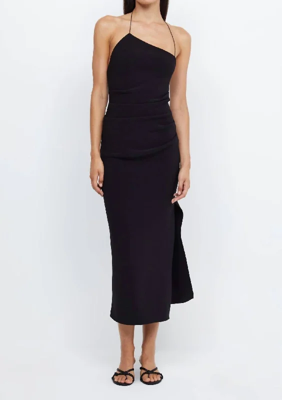 Limited-Time Offer Andy Asymmetrical Midi Dress In Black