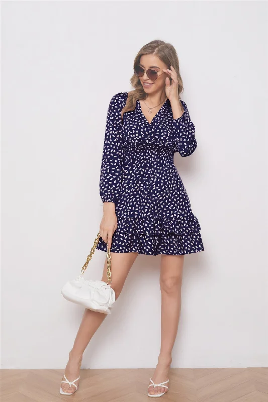 Women's Comfy Attire For Lounging Delaney Smocked Polka Dot Ruffle Dress