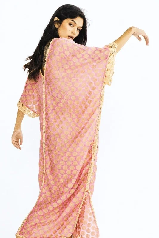 Women's Sports Apparel SILK CROCHET KAFTAN DRESS CAMELLA