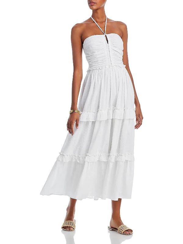 Early Access To Art Deco Styles Sale Womens Tiered Clip Dot Midi Dress