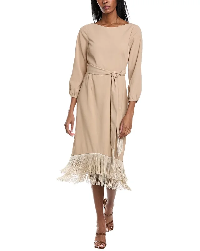 Wardrobe Essentials Mikael Aghal Fringe Midi Dress